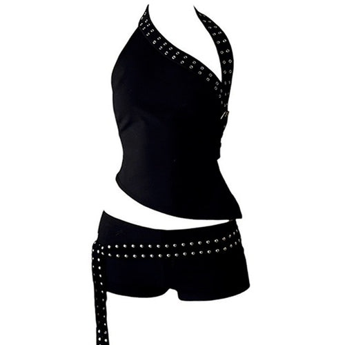 Boogzel Apparel Grunge Asymmetric Top & Mini Shorts Co-Ord