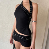 Boogzel Apparel Grunge Asymmetric Top & Mini Shorts Co-Ord, view 2