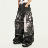 Boogzel Apparel Grunge Chain Print Wide Pants, view 4