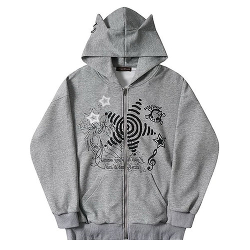 Boogzel Apparel Grunge Cut-Out Shoulder Sweatshirt