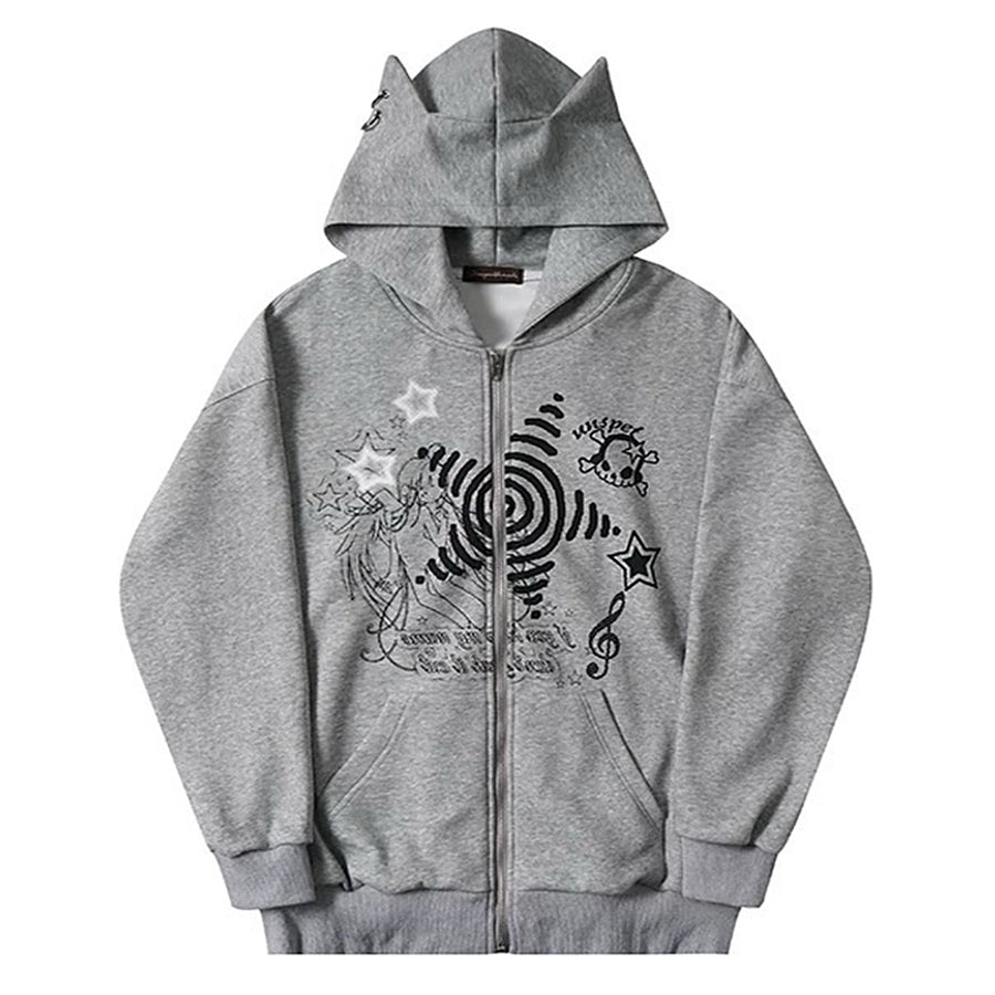 Boogzel Apparel Grunge Cut-Out Shoulder Sweatshirt