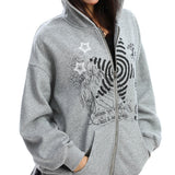 Boogzel Apparel Grunge Cut-Out Shoulder Sweatshirt, view 3