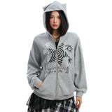 Boogzel Apparel Grunge Cut-Out Shoulder Sweatshirt, view 4