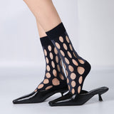 Boogzel Apparel Grunge Cutout Mesh Socks, view 3
