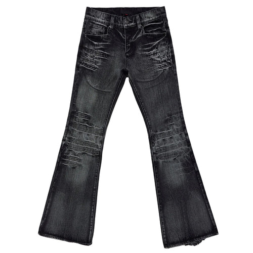 Boogzel Apparel Grunge Distressed Flare Jeans