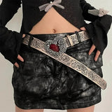 Boogzel Apparel Grunge Heart Buckle Belt, view 3