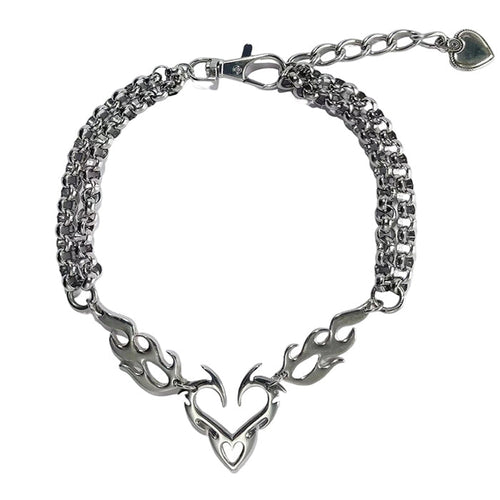 Boogzel Apparel Grunge Heart Chain Necklace