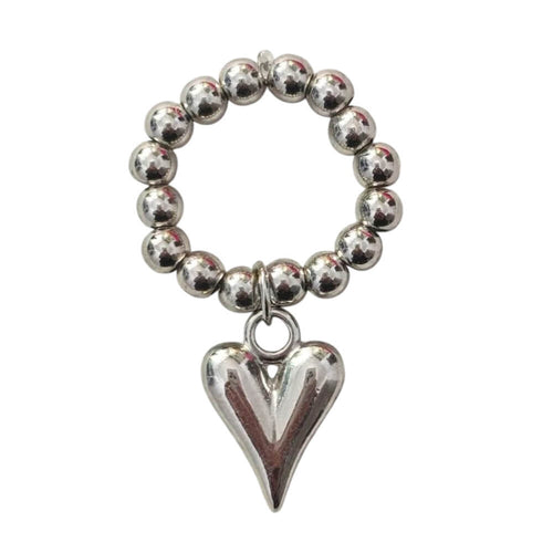 Boogzel Apparel Grunge Heart Charm Ring