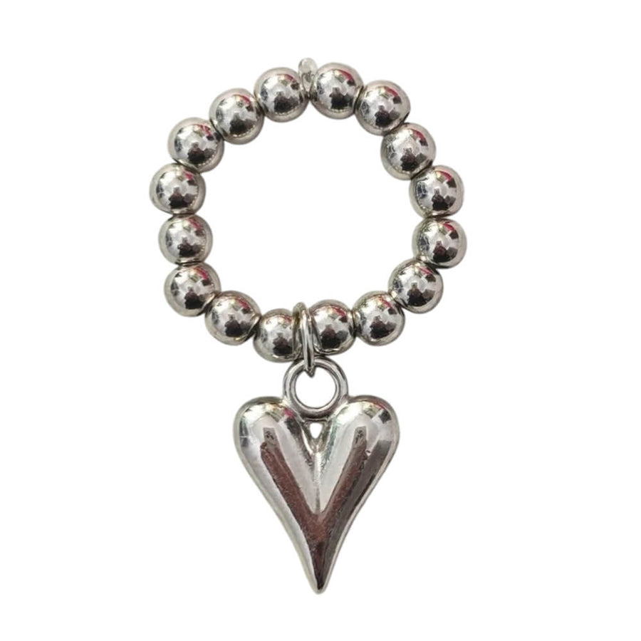 Boogzel Apparel Grunge Heart Charm Ring