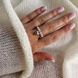 Boogzel Apparel Grunge Heart Charm Ring, view 2