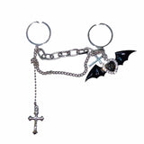 Boogzel Apparel Grunge Heart Cross Double Ring, view 3