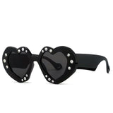 Boogzel Apparel Grunge Style Bold Heart-Shaped Sunglasses, view 3