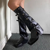 Boogzel Apparel Grunge Leather Leg Warmers, view 2