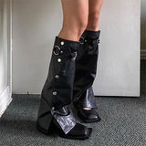 Boogzel Apparel Grunge Leather Leg Warmers, view 5