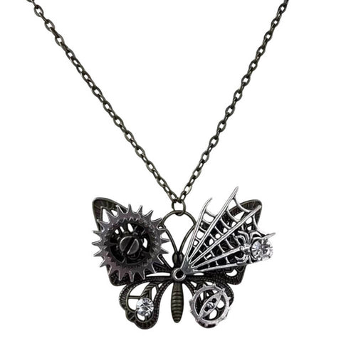 Boogzel Apparel Grunge Mechanical Butterfly Necklace