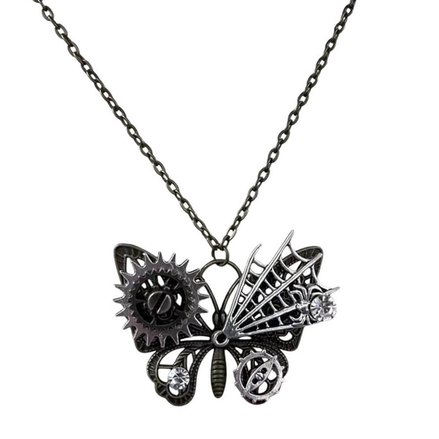 Boogzel Apparel Grunge Mechanical Butterfly Necklace