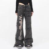 Boogzel Apparel Grunge Ripped Jeans in Black, view 3