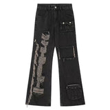 Boogzel Apparel Grunge Ripped Jeans in Black, view 6