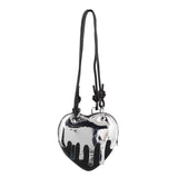 Boogzel Apparel Grunge Silver Drip Heart Handbag, view 2