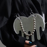 Boogzel Apparel Grunge Silver Drip Heart Handbag, view 4