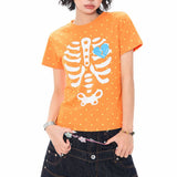 Boogzel Apparel Grunge Skeleton Heart Print T-Shirt, view 3