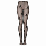 Boogzel Apparel Grunge Skull Fishnet Tights, view 3