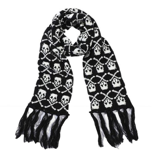 Boogzel Apparel Grunge Skull Knitted Scarf