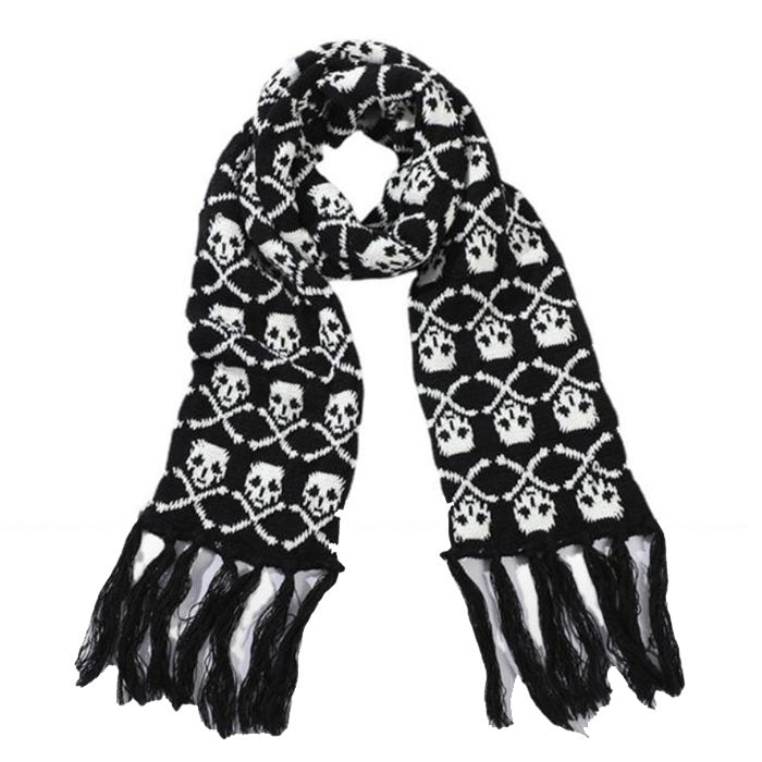 Boogzel Apparel Grunge Skull Knitted Scarf