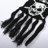 Boogzel Apparel Grunge Skull Knitted Scarf, view 5