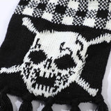 Boogzel Apparel Grunge Skull Knitted Scarf, view 6