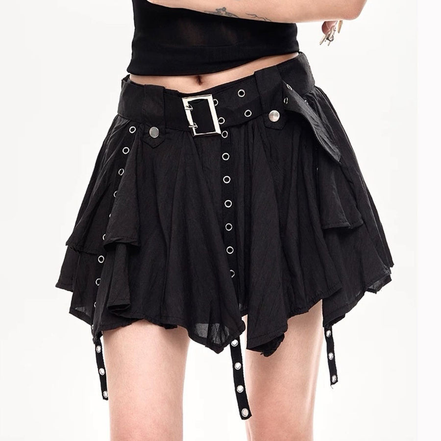 Boogzel Apparel Grunge Sleaze Layered Mini Skirt