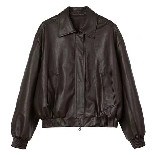Boogzel Apparel Grunge Sleaze Leather Bomber Jacket