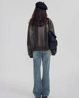 Boogzel Apparel Grunge Sleaze Leather Bomber Jacket, view 5