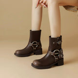 Boogzel Apparel Grunge Sleaze Motorcycle Buckle Boots, view 5