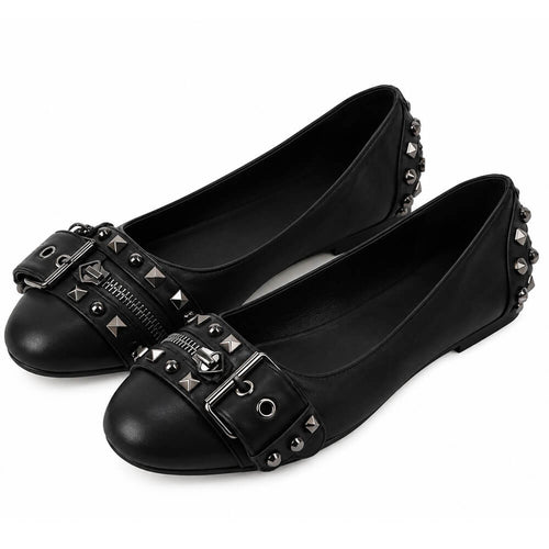 Boogzel Apparel Grunge Sleaze Studded Ballet Flats