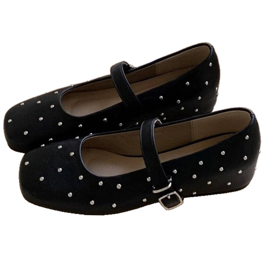 Boogzel Apparel Grunge Sleaze Studded Mary Jane Flats