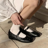 Boogzel Apparel Grunge Sleaze Studded Mary Jane Flats, view 6