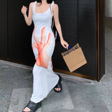 Boogzel Apparel Hand Print Baddie Aesthetic Dress, view 3