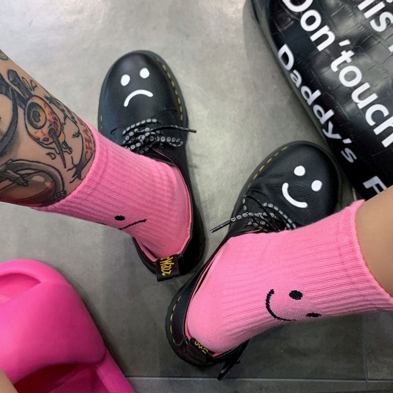Boogzel Apparel Happy & Sad Face Print Socks