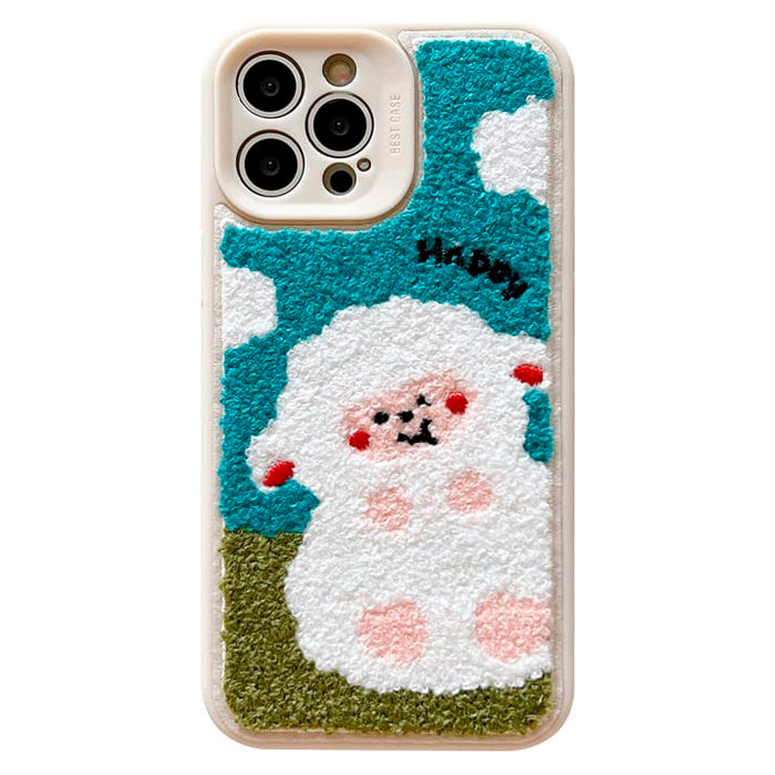 Boogzel Apparel Happy Sheep Embroidery iPhone Case
