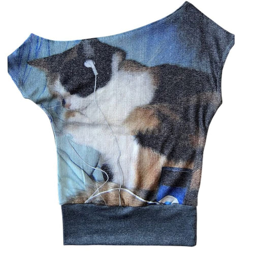 Boogzel Apparel Headphones Kitty Y2K Top