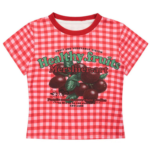 Boogzel Apparel Healthy Fruits Gingham Baby Tee