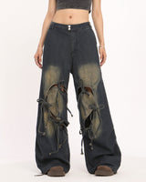 Boogzel Apparel Heart Bow Wide Leg Skater Jeans, view 2