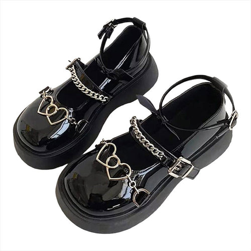 Boogzel Apparel Heart Chain Chunky Sandals
