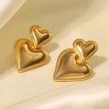 Boogzel Apparel Heart Chunky Earrings, view 3