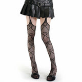 Boogzel Apparel Heart Fishnet Suspender Tights, view 2