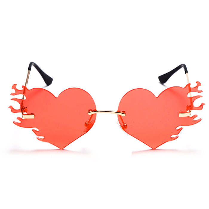 Boogzel Apparel Heart Flame Glasses
