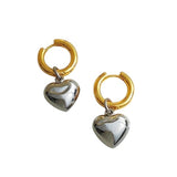 Boogzel Apparel Heart Pendant Hoop Earrings, view 2