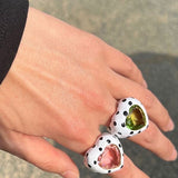 Boogzel Apparel Heart Polka Dot Ring, view 3
