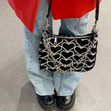Boogzel Apparel Heart Print Chain Bag, view 2